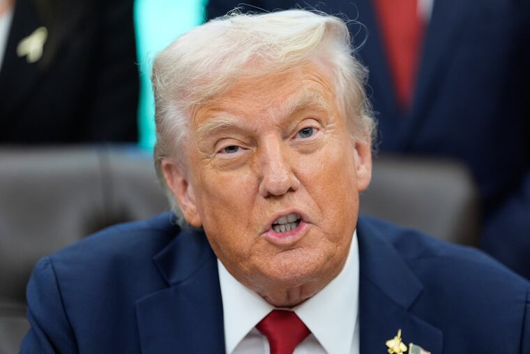 President Donald Trump speaks in the Oval Office of the White House on Tuesday, Sept. 30.