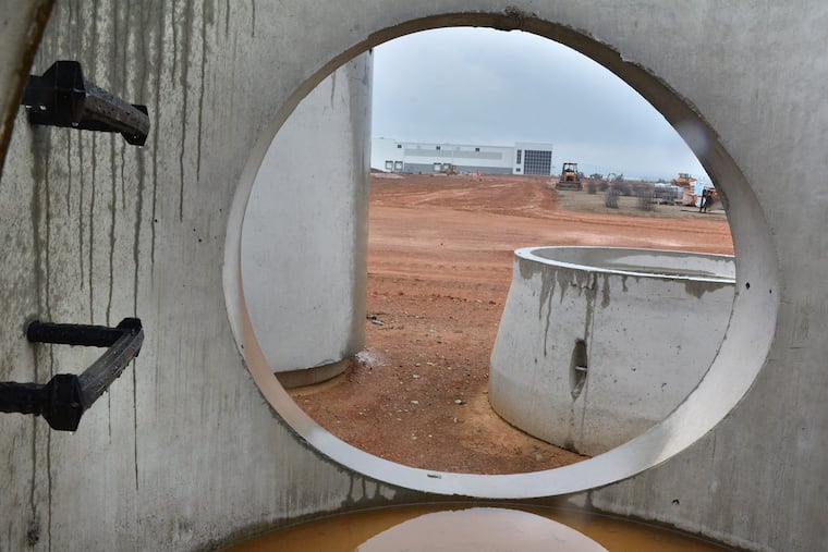 Concrete sewer lines.