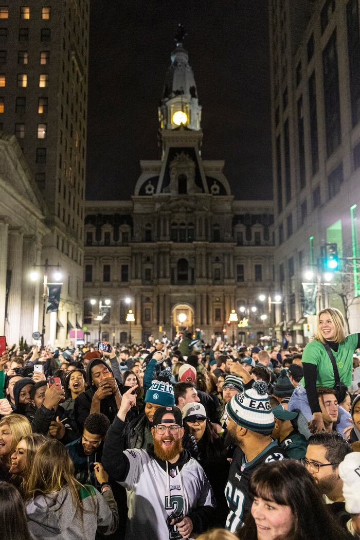Philadelphia Fans Eagles fans in Philadelphia celebrate making Super Bowl with win over 49ers