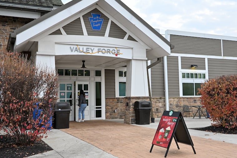 The Valley Forge service plaza is the Pennsylvania Turnpike's last stop for people traveling east toward New Jersey, and offers diners a Starbucks and a 7-Eleven.