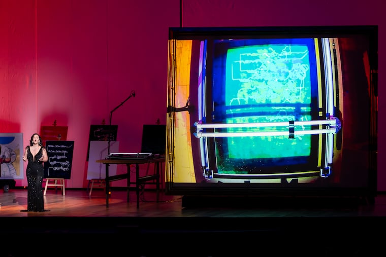 Mezzo-soprano Daniela Mack performing at Opera Philadelphia’s 50th anniversary gala, Vox Ex Machina, at the Academy of Music on Saturday.
