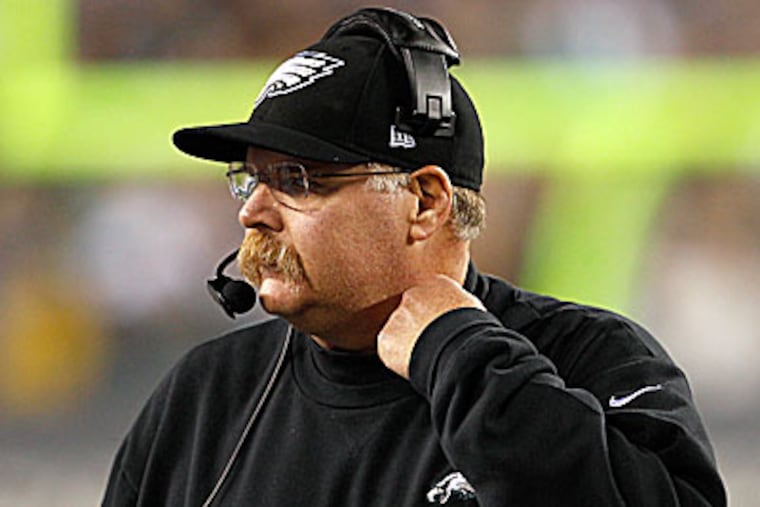 Andy Reid and the 3-6 Eagles are not mathematically eliminated from the postseason. (Yong Kim/Staff Photographer)