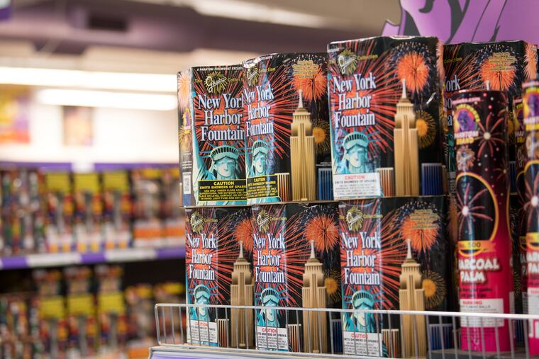 Fireworks are shown at the Phantom Fireworks in Upland, PA .Tuesday, June 26, 2018. This is a historic Fourth of July for Pennsylvania: The first where residents can freely purchase and detonate explosive fireworks.