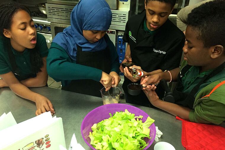 Wissahickon Charter School, Awbury campus (L to R): Raven Davies, Ruqayya Nasir, Christopher Fashina Daniels, Ajai Bogan-El.