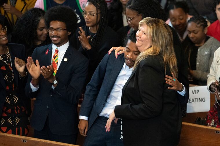 (From left) Expelled Rep. Justin Pearson, D-Memphis, expelled Rep. Justin Jones, D-Nashville, and Rep. Gloria Johnson, D-Knoxville.