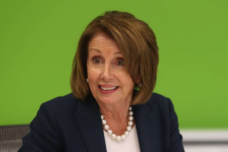 Rep. Nancy Pelosi at the Inquirer this month.
