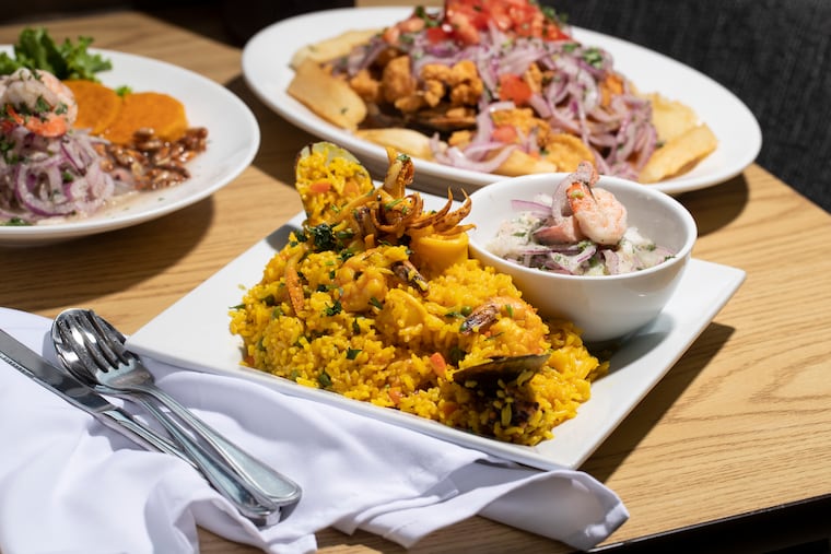 (center) Arroz con Marisco at La Tia Peruvian Cuisine in Atlantic City, NJ on Thursday, June 22, 2023.