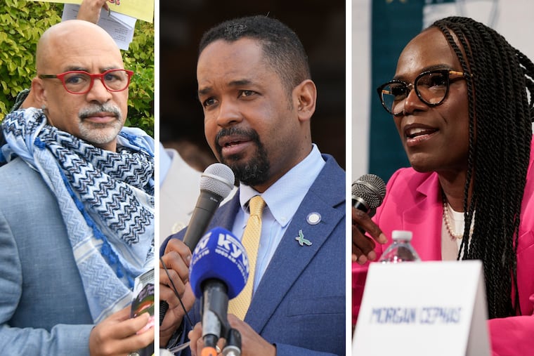 Left to right: State Rep. Chris Rabb, State Sen. Sharif Street, and physician Ala Stanford. All are running for the Democratic nomination to represent Pennsylvania's 3rd Congressional District.