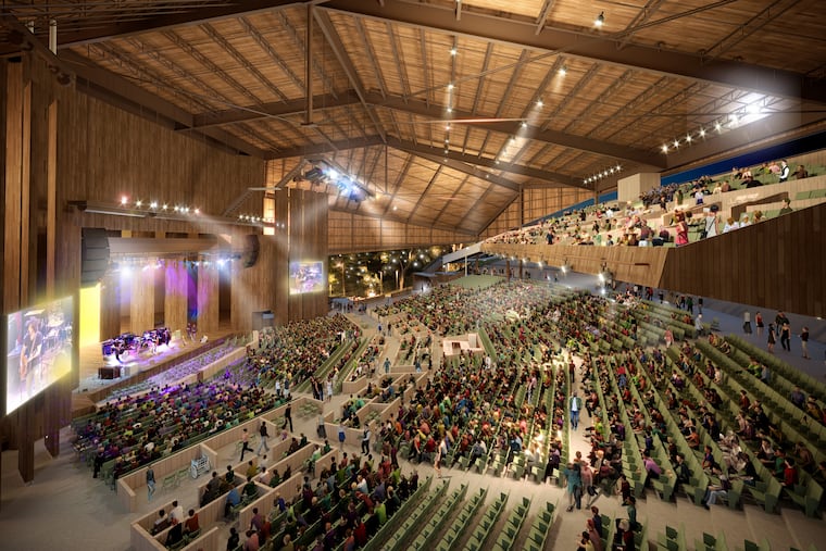 A rendering of changes to come at the Mann Center.