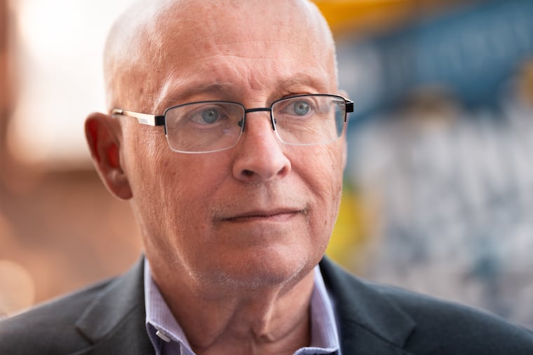 Philadelphia Federation of Teachers President Arthur Steinberg, shown here outside the Edward T. Steel School, on the first day of school. PFT members have a tentative contract that will give them 3% raises over three years, plus a $1,400 bonus.
