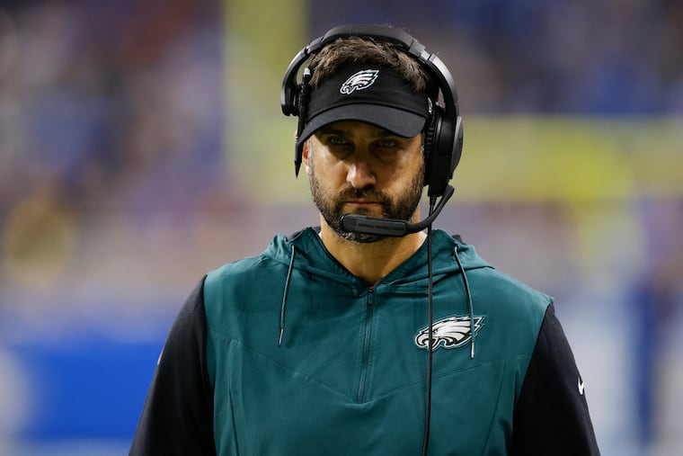 Eagles coach Nick Sirianni during the opening win against the Detroit Lions.