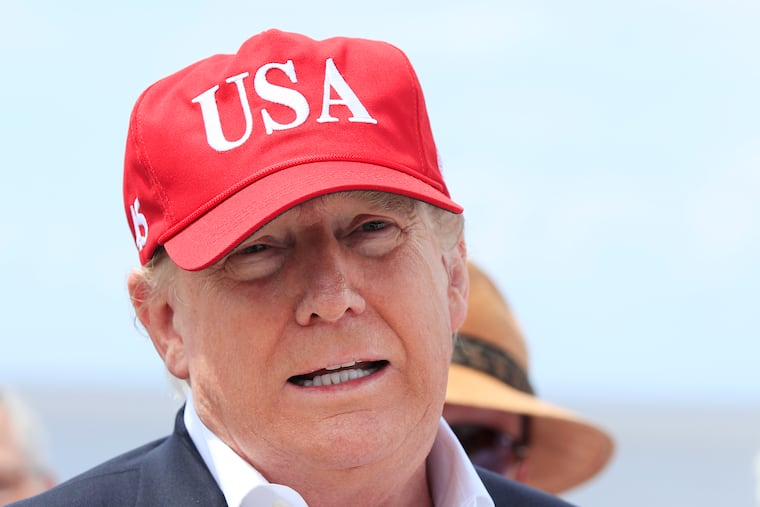 President Donald Trump speaks to reporters during a visit to Lake Okeechobee and Herbert Hoover Dike at Canal Point, Fla., Friday, March 29, 2019. Trump says he will close the nation's southern border, or large sections of it, next week if Mexico does not immediately stop illegal immigration. In a tweet, Trump ramped up his repeated threat to close the border by saying he will do it next week unless Mexico takes action.