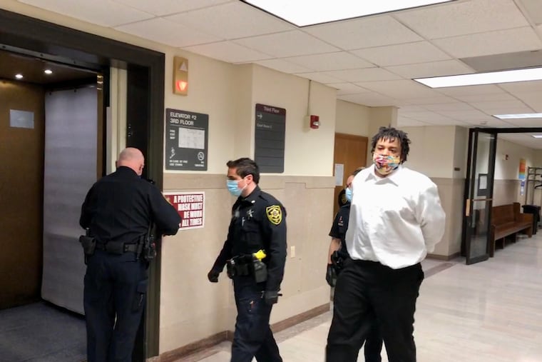 Gerard Gethers is escorted out of a courtroom in the Montgomery County Courthouse after being convicted of first-degree murder in the death of Jerry "Spider" White.