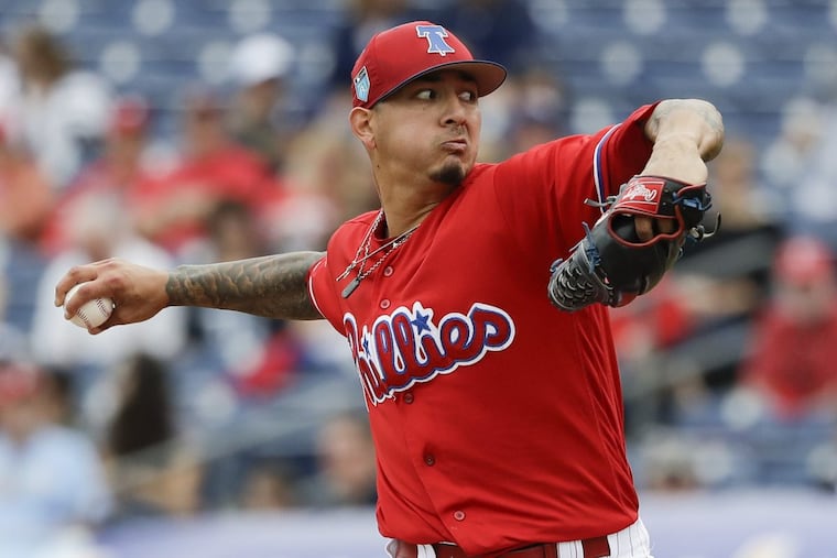 Vince Velasquez pitched four shutout innings Saturday.