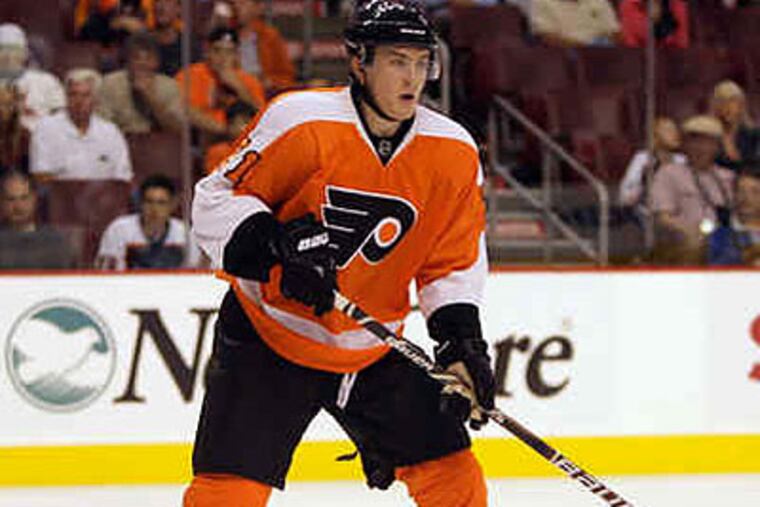 James van Riemsdyk scored his first NHL goal on Saturday against the Florida Panthers. (Yong Kim/Staff file photo)