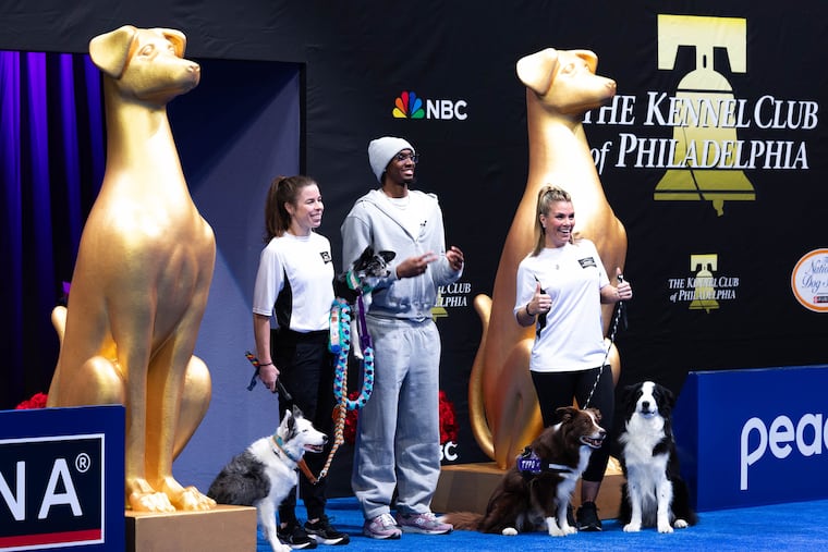 Sixers star Tyrese Maxey at the National Dog Show in Oaks on Saturday.