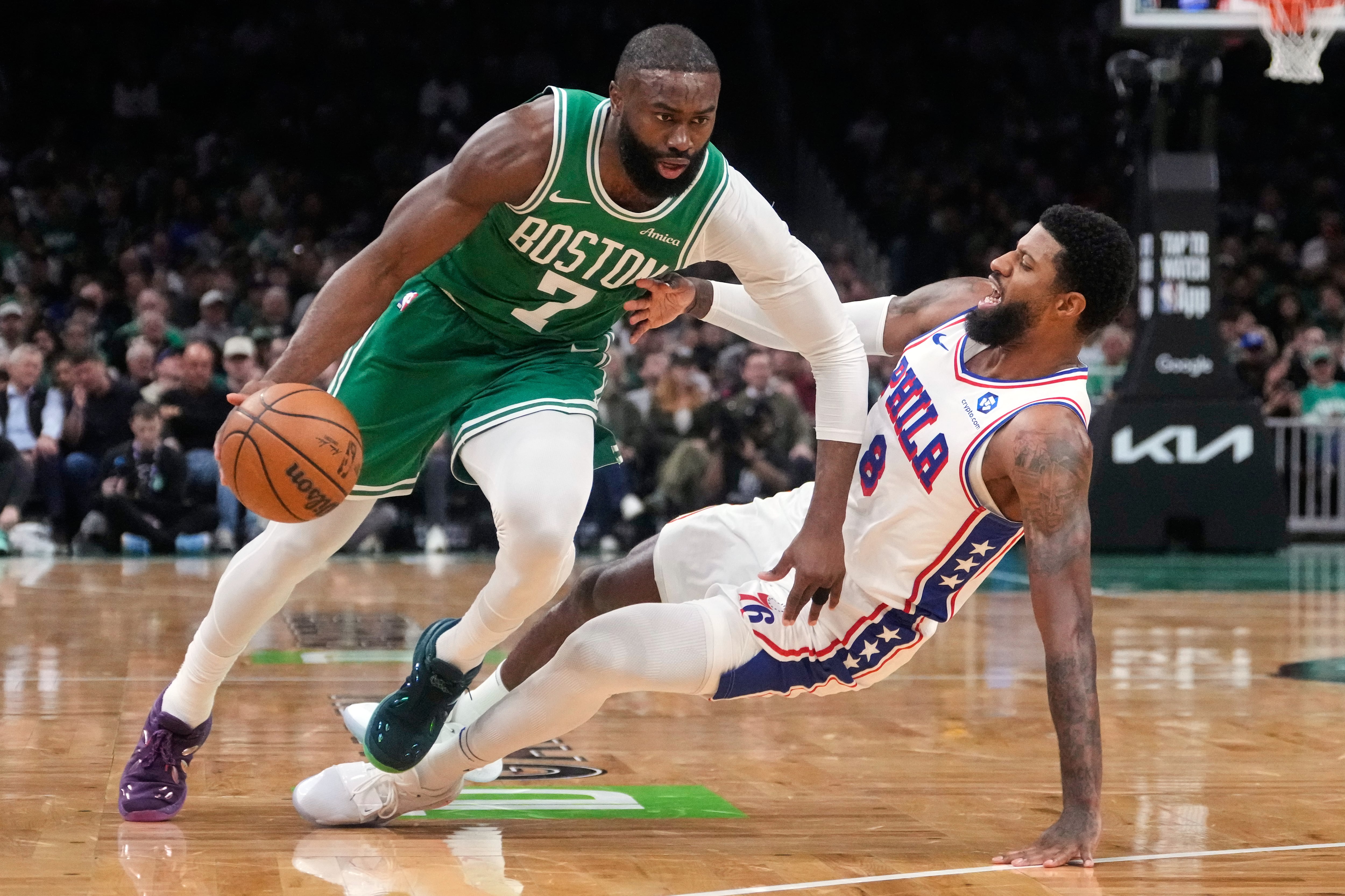 Another blockbuster: Jaylen Brown getting traded by Celtics to 76ers for Paul George, draft picks