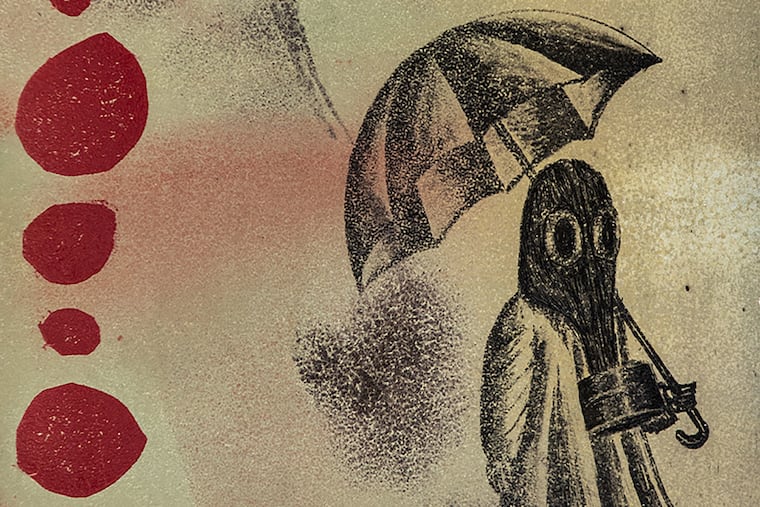 Andrew Lawson created "Umbrella Girl" three years ago as a whimsical statement on "dystopian and post-humanism outcomes from not just a consumer-based capitalist society but a globalized one as well."