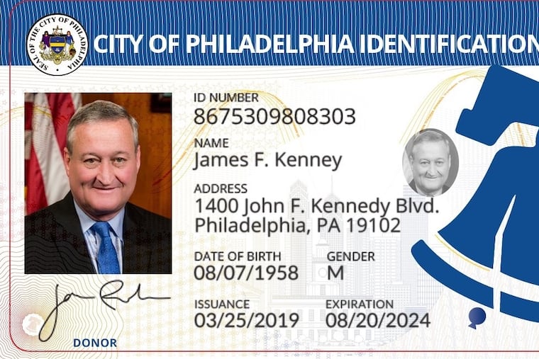 Sample of the PHL City ID — Philadelphia's municipal ID card.