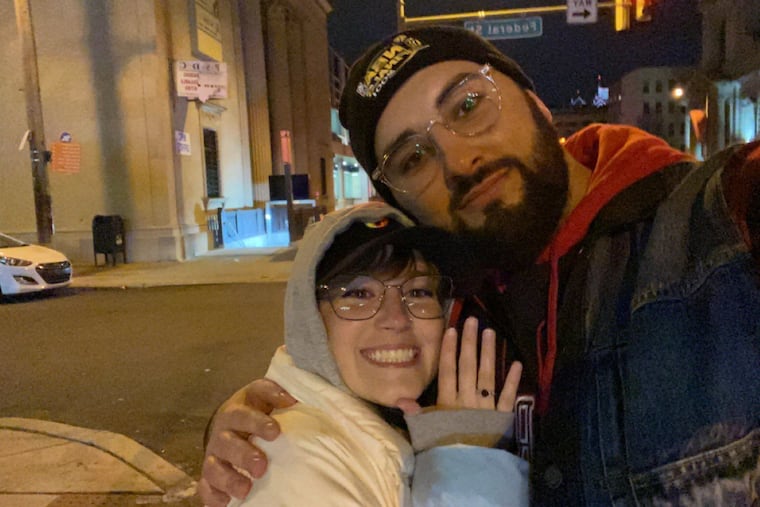 Nearly four years after they kissed as strangers at the Eagles' Super Bowl parade, Shamus Clancy asked Ashley Suder on Friday night to marry him. She said yes.