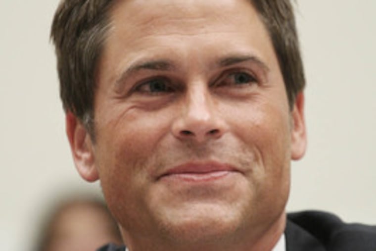 Rob Lowe as he appeared before Congress yesterday.