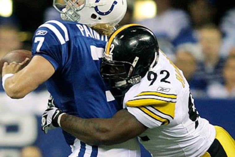 James Harrison suffered a broken orbital bone in the Steelers' loss to the Texans. (AJ Mast/AP)