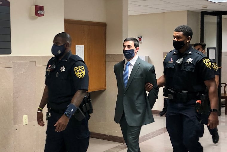 Nicholas Forman (center) is charged with first- and third-degree murder in the death of his girlfriend, Sabrina Harooni.