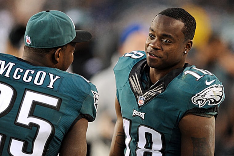 Eagles wide receiver Jeremy Maclin and running back LeSean McCoy. (Clem Murray/Staff Photographer)