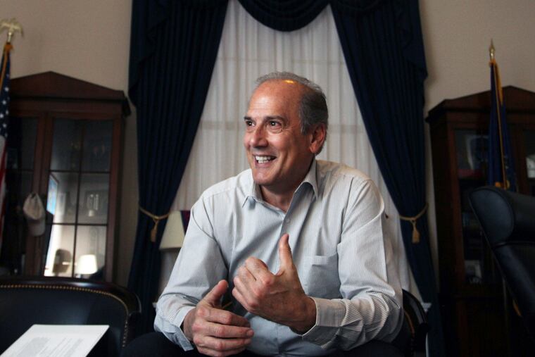 FILE - In this Jan. 2, 2012 file photo, Thomas Anthony Marino U.S. Representative for Pennsylvania's 10th congressional districts is interviewed in his office in the Cannon House Office Building in Washington, D.C. Marino said in a statement Thursday, Jan. 17, 2019, that his last day will be Jan. 23 and that he’s taking a job in the private sector. The 66-year-old Marino is a former county and federal prosecutor who co-chaired Donald Trump’s successful presidential campaign in Pennsylvania. (Jake Danna Stevens/The Times-Tribune via AP)