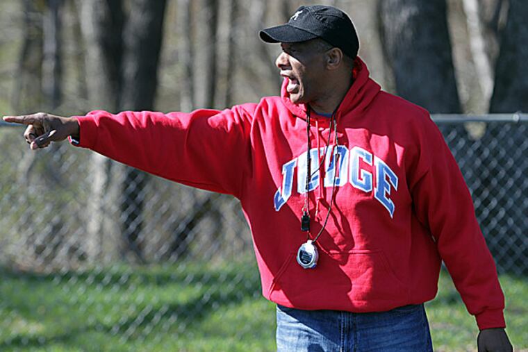 Father Judge track coach Tony Darden. (David Maialetti/Staff Photographer)