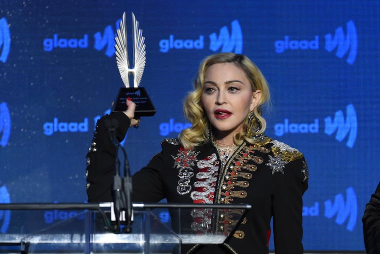Honoree Madonna accepts the advocate for change award at the 30th annual GLAAD Media Awards at the New York Hilton Midtown on Saturday, May 4, 2019, in New York. (Photo by Evan Agostini/Invision/AP)