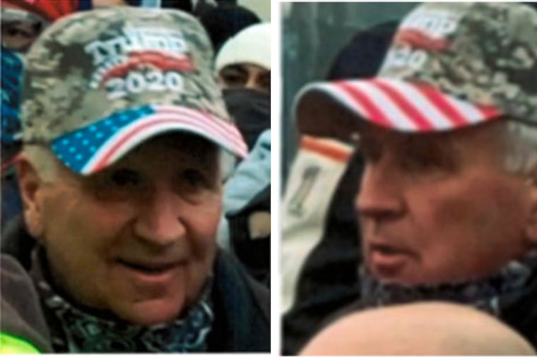 Retired NASCAR driver Tighe Scott is pictured in footage filmed outside the U.S. Capitol building on Jan. 6, 2021.