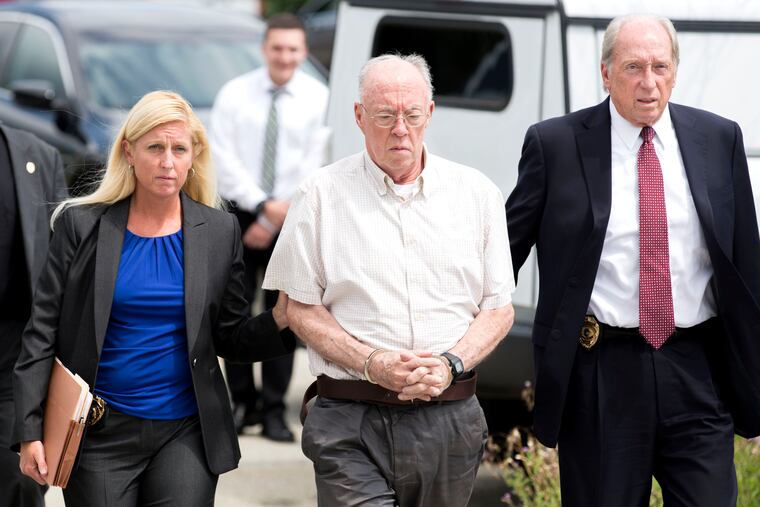 The Reverend John T. Sweeney, center, pleaded guilty Tuesday in Westmoreland County to sexually abusing a fourth grader. The state attorney general is days away from releasing an investigative report about 300 alleged abusers just like him. And yet, only a few have ever faced criminal charges through the years in this state.