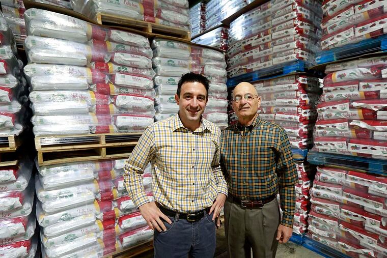 Two generations of the Espoma family: Father Serge Brunner, who is Espoma's president, and son Jeremy, company vice president.