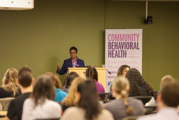 Donna E.M. Bailey, CEO of Community Behavioral Health in Philadelphia, speaks at an event Thursday in Philadelphia organized by the nonprofit to discuss upcoming changes to Medicaid.