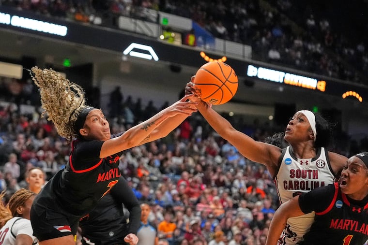 Westtown grad Kaylene Smikle (lleft) nearly led Maryland to an upset of reigning champion South Carolina in the women's Sweet 16.