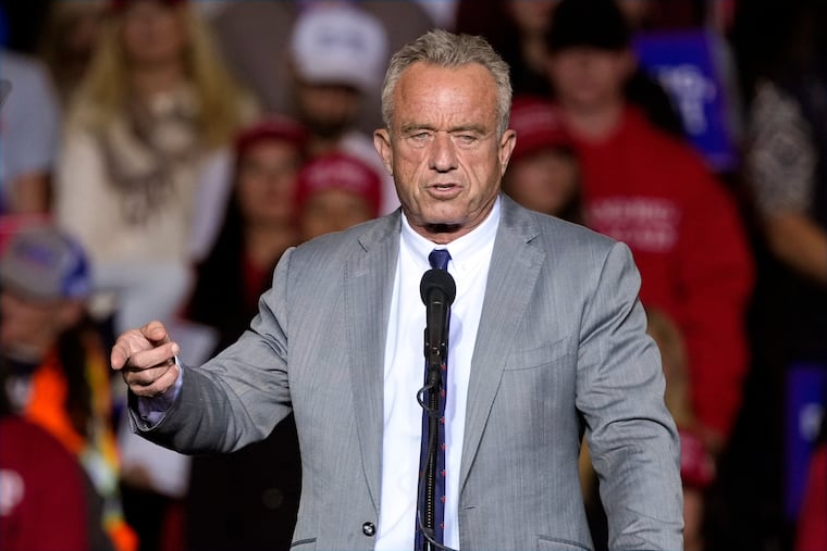 Robert F. Kennedy Jr., speaks at a campaign event for Republican presidential nominee former President Donald Trump in Milwaukee in Nov. 1.