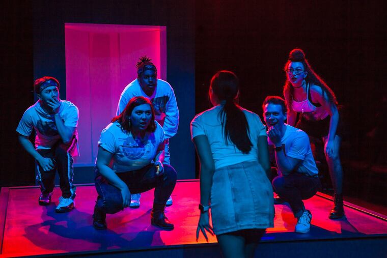 The ensemble in "Click," through April 27 at Simpatico Theatre Company.