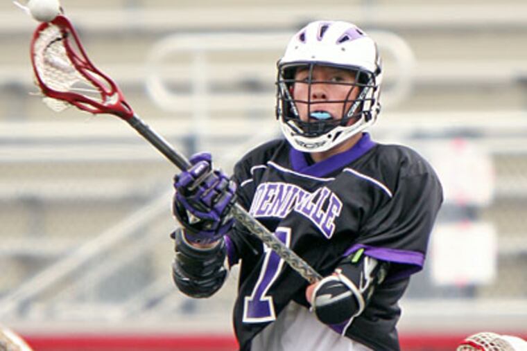 Phoenixville senior lacrosse player Ben Simons was born without a left hand. (Lou Rabito/Staff)