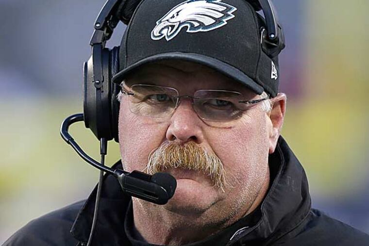 Andy Reid during the second half of an NFL football game against the New York Giants Sunday, Dec. 30, 2012 in East Rutherford, N.J. The Giants won the game 42-7. (Kathy Willens/AP)