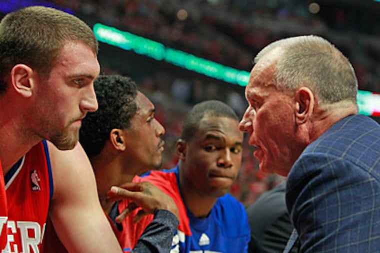 After coming off the bench in Game 1 against the Bulls, Spencer Hawes (left) started Game 2. (Ron Cortes/Staff Photographer)