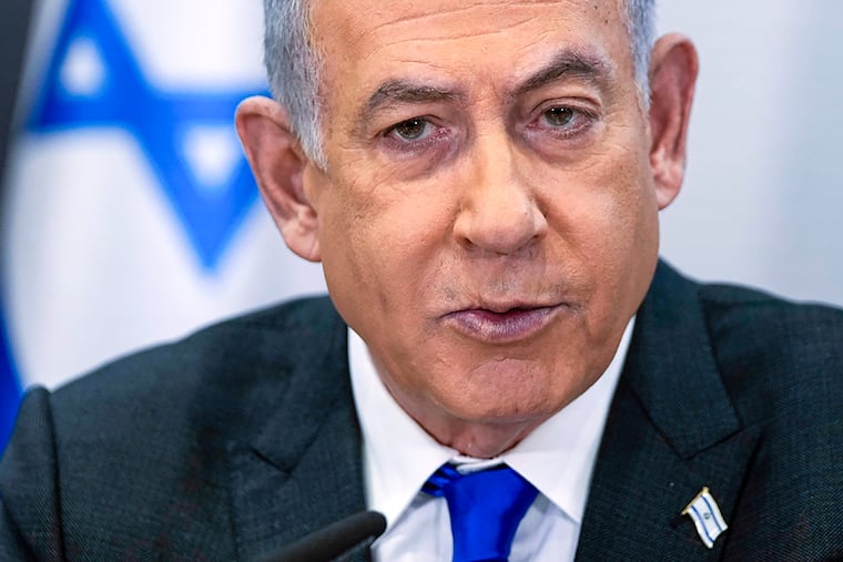 Israeli Prime Minister Benjamin Netanyahu chairs a cabinet meeting at the Kirya military base in Tel Aviv, Israel, in 2023.
