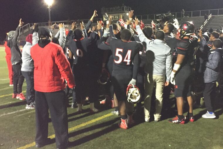 Imhotep celebrates Friday night’s victory over Bethlehem Catholic.