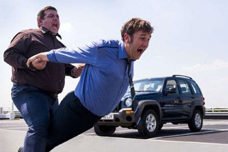 Nick Frost (left) - wait, where's Simon Pegg? - & Chris O'Dowd.