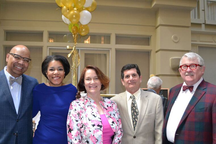 Bruce and Robin Herndon, A.Christine Huber, event chair, Louis Vilardo, board member and James Straw at the 2015 Astral Artists fundraiser at the Hyatt at the Bellevue, in Philadelphia, PA on March 22, 2015. (Maggie Henry Corcoran / For the Philadelphia Inquirer)