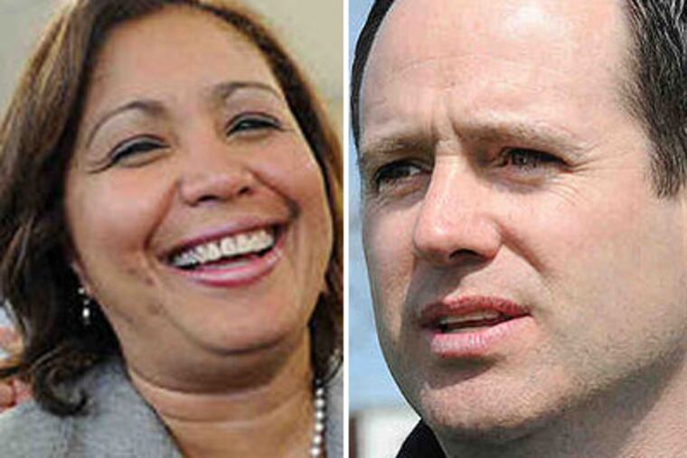 Incumbent Councilwoman Maria Quinones Sanchez (left) faces Danny Savage (right) in a Seventh District Democratic primary battle. (Staff Photos)