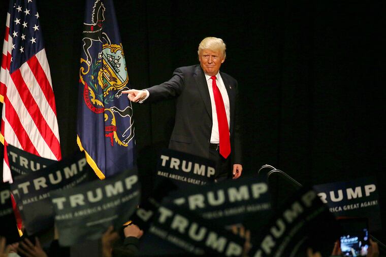 Donald Trump at rally in November 2018 at the David L. Lawrence Convention Center in Pittsburgh.