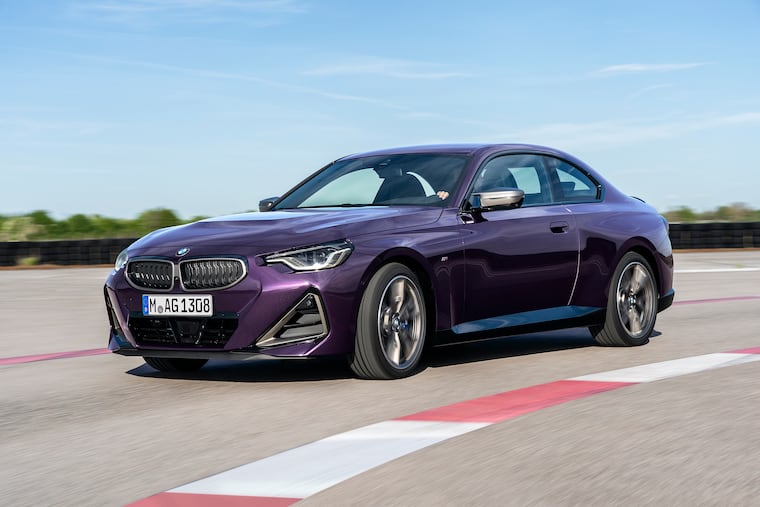 The 2024 BMW M240i Coupe carries the same look since 2022. Its handling is fun and its 0-60 time super fast.