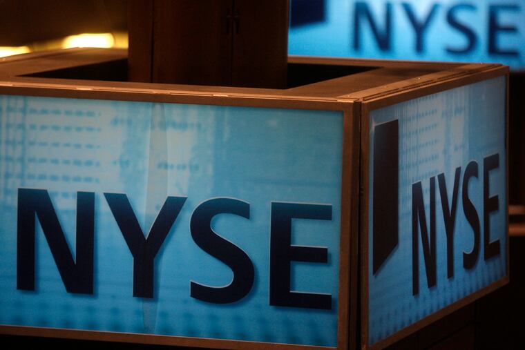 A sign at the New York Stock Exchange.