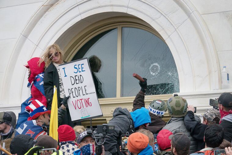 Trump demonstrators at the Capitol Building in Washington, D.C. on January 6, 2021. The United States Capitol Building was breached by Pro Trump supporters.
